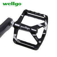 wellgo维格自行车脚踏板轴承通用一对防滑铝合金脚蹬山地车配件