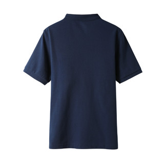 夏季纯色简约休闲翻领短袖t恤男士Polo衫 XL B款深蓝