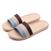 贵足享 彩虹 亚麻拖鞋