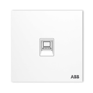 ABB 开关插座面板 86型一位网线宽带电脑插座 盈致系列 白色 CA331