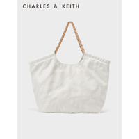 CHARLES & KEITH CHARLES&KEITH23夏季新品大容量华夫柔软链条托特包包女包女士