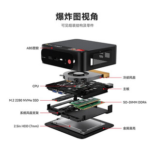 Beelink 零刻 SER5 Pro mini电脑主机（R7-5800H、准系统）