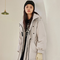 冬季新款连女士羽绒服韩版简约设计纯色大气优雅保暖中长款外套