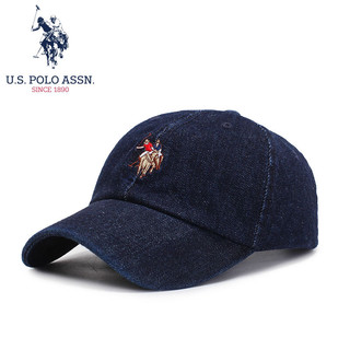 PLUS会员：us polo assn 保罗帽子男女棒球帽户外纯棉运动帽四季通用鸭舌帽礼盒装 牛仔蓝