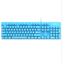 AULA 狼蛛 S2022 104键 有线机械键盘 蓝色 青轴 混光