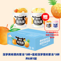塘日塔格生牛乳发酵酸奶早餐搅拌酸奶果肉果冻拌着吃的酸奶休闲零食下午茶 蜜桔菠萝味*3杯+菠萝黄桃味*3杯