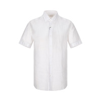 男士商务休闲透气短袖衬衫 XL 白色