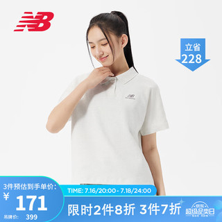 new balance NB官方23新款女款夏季休闲百搭透气POLO衫短袖T恤女 OA 5FD24062 L