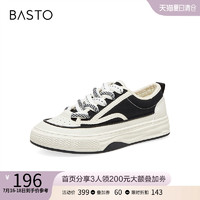 BASTO 百思图 2023春季新款商场同款潮流厚底帆布鞋女运动休闲鞋VA083AM3