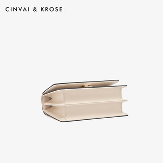 Cinvai Krose CinvaiKrose官网官方牛皮包包女包2023新款女士斜挎包轻奢侈CK风品牌单肩包女 米白色