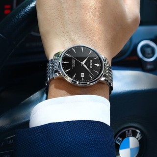 ABORNI 亚铂尼 男士手表机械风格品牌手表男瑞士品质夜光防水国表生日礼物送男友