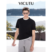 VICUTU 威可多 男士纯色T恤VRW88264505