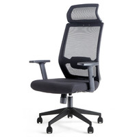 泉枫 电脑椅电竞椅办公椅子舒适网布竞技椅靠背椅透气游戏椅家用 S136-01-全黑(C-1715T)