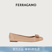 Ferragamo）varina骨色/米色牛皮革女鞋 0753657_1D _ 65（礼物送女友）礼盒