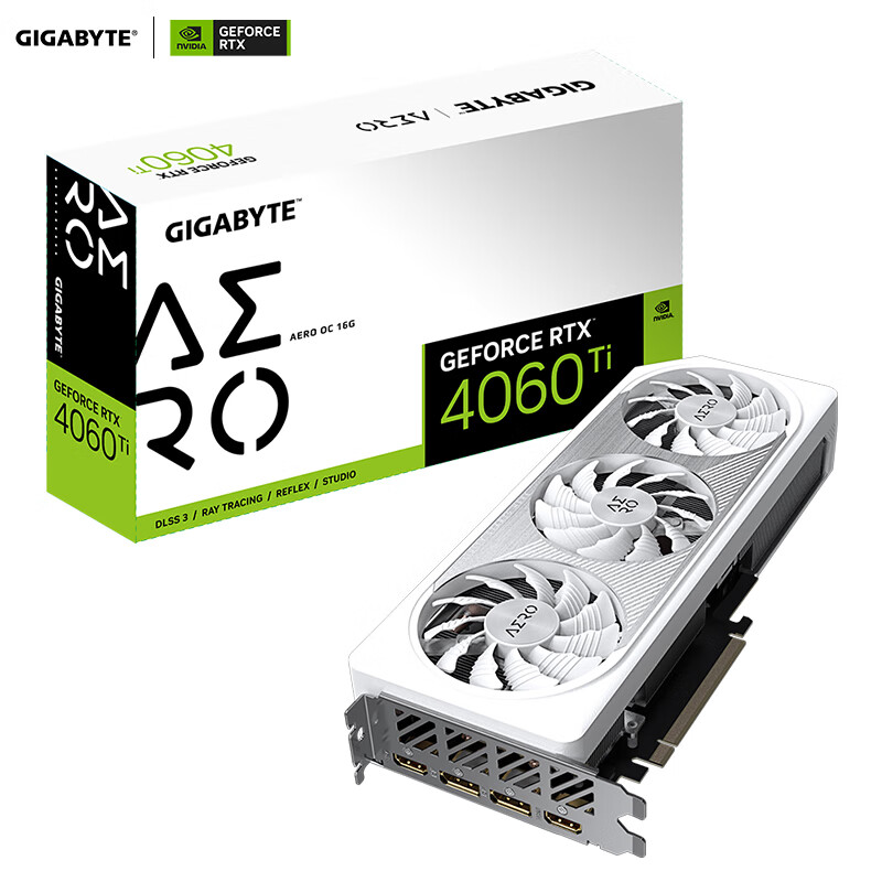 GIGABYTE 技嘉 雪鹰 GeForce RTX 4060 Ti AERO OC 16G 独立显卡