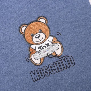 moschino莫斯奇诺男女情侣小熊刺绣羊毛围巾送礼礼物棕色 50178M5537COL16 黑色
