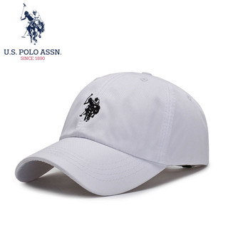 PLUS会员：us polo assn 保罗帽子男女通用休闲遮阳鸭舌帽户外运动帽礼盒装 白色