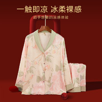 上海故事冰丝睡衣夏季长短袖丝绸睡衣女秋冬国风款家居服礼盒套装