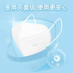 WELLDAY 维德 N95折叠式医用防护口罩3d立体灭菌独立装50只