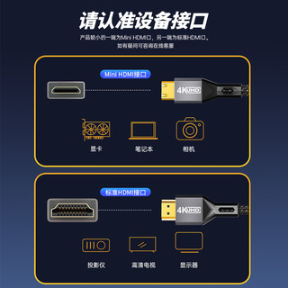 Mini Hdmi转Hdmi数据线4K高清线相机迷你microHDMI连接线小头转大