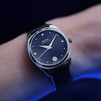 MIDO 美度 手表女士布鲁纳系列蓝盘镶钻机械表时尚休闲自动机械腕表
