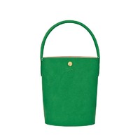 黑卡会员：LONGCHAMP 珑骧 预售两周LONGCHAMP珑镶 女士手提包绿色徽标皮质水桶包10161HYZ129