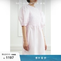 GANNI [折扣]GANNI 2023夏季女平行绉缝棉质连衣裙netaporter