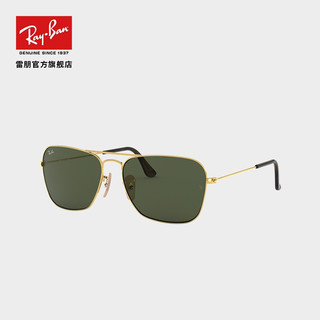 Ray-Ban 雷朋 CARAVAN RB3136 181 中性太阳镜 金框绿片 58mm