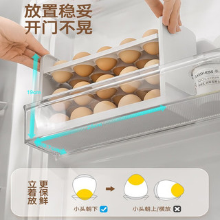 dehub鸡蛋收纳盒冰箱用侧门架托整理保鲜神器厨房装放蛋托翻转鸡蛋盒子 侧门蛋盒1个-可放30枚