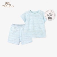 YeeHoO 英氏 纯棉套装儿童清凉内衣婴儿空调衫纯棉男童女童短袖居家服夏季