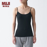 无印良品 MUJI 女式 弹力天竺编织 吊带衫  2件装 黑色 L