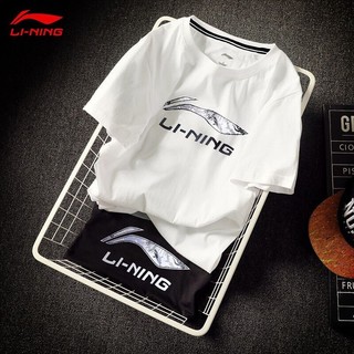 LI-NING 李宁 短袖t恤衫男篮球训练服潮牌球衣半袖健身潮流百搭帅气文化衫