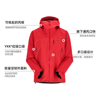 RAB睿坡男士Latok山地GORE-TEX Pro防水透气冲锋衣防风夹克QWH-24 黑灰拼色-BGP XL