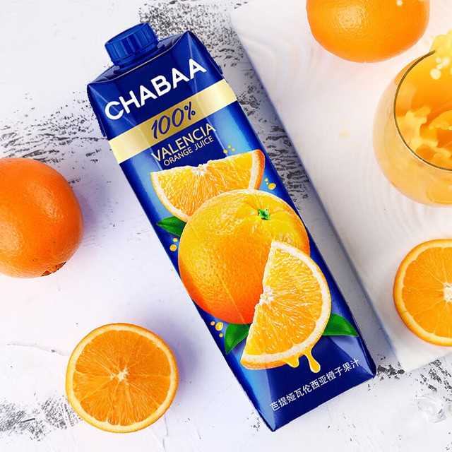 CHABAA 芭提娅 泰国原装进口瓦伦西亚橙子汁1L*1瓶