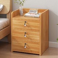 床头柜置物架简约风家用卧室小型实木色经济型收纳