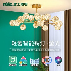 NVC Lighting 雷士照明 网红吊灯智能全铜轻奢法式卧室灯现代简约风北欧灯具套餐
