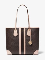 MICHAEL KORS 迈克·科尔斯 MK Eva大号logo条纹托特包 菜篮子