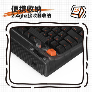 IQUNIX OG80橙黑 机械键盘 三模热插拔客制化键盘 无线蓝牙游戏键盘 83键电脑键盘 TTC圣熊猫轴RGB版