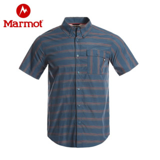 Marmot土拨鼠新款运动户外男透气休闲透气短袖衬衫