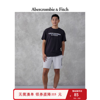 Abercrombie & Fitch 男装女装情侣 美式潮流百搭宽松圆领短袖T恤 322947-1 黑色 M (180/100A)