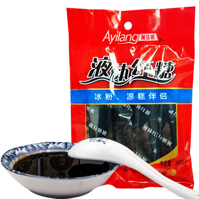 阿依郎 液体红糖浆冰粉粉白凉粉伴侣奶茶甜品烘焙原料240g