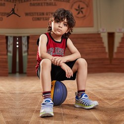 NIKE 耐克 AirJordan童裝耐克兒童籃球服套裝男童夏季運動背心短褲透氣2件套