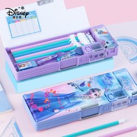 Disney 迪士尼 文具盒女冰雪奇缘小学生多功能双层儿童塑料铅笔盒可爱笔盒