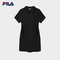 抖音超值购：FILA 斐乐 女子梭织连衣裙2023夏季新款衬衫连身裙F11W327311F
