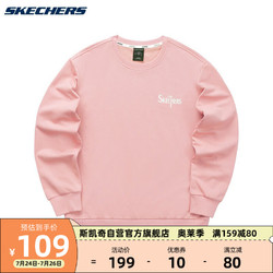 SKECHERS 斯凯奇 Pullover 中性运动卫衣 L421U128/01NX 灰粉色 S