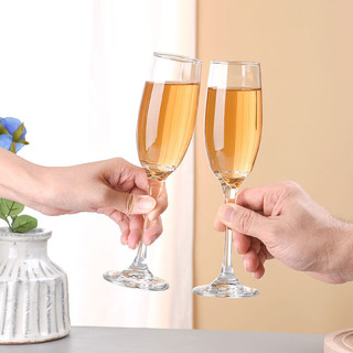 CLITON 水晶香槟杯套装红酒白葡萄酒杯高脚杯一对起泡酒葡萄酒杯185ml2支