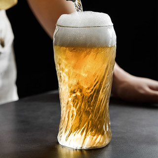 日式锤纹耐热玻璃杯家用可乐啤酒杯果汁饮料杯牛奶泡茶杯喝水杯子