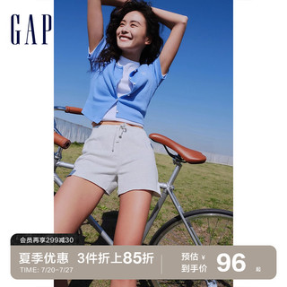 Gap 盖璞 女装夏季2023新款LOGO运动法式圈织软卫裤660885潮流休闲短裤