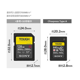 SONY 索尼 640GB CEA-G640T CFexpress Type A存储卡  读速800MB/s 写速700MB/s CFe存储卡 三防卡