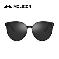 MOLSION 陌森 午夜飞行系列 MS5029-B11 女士太阳镜 金框暗黑片 63mm